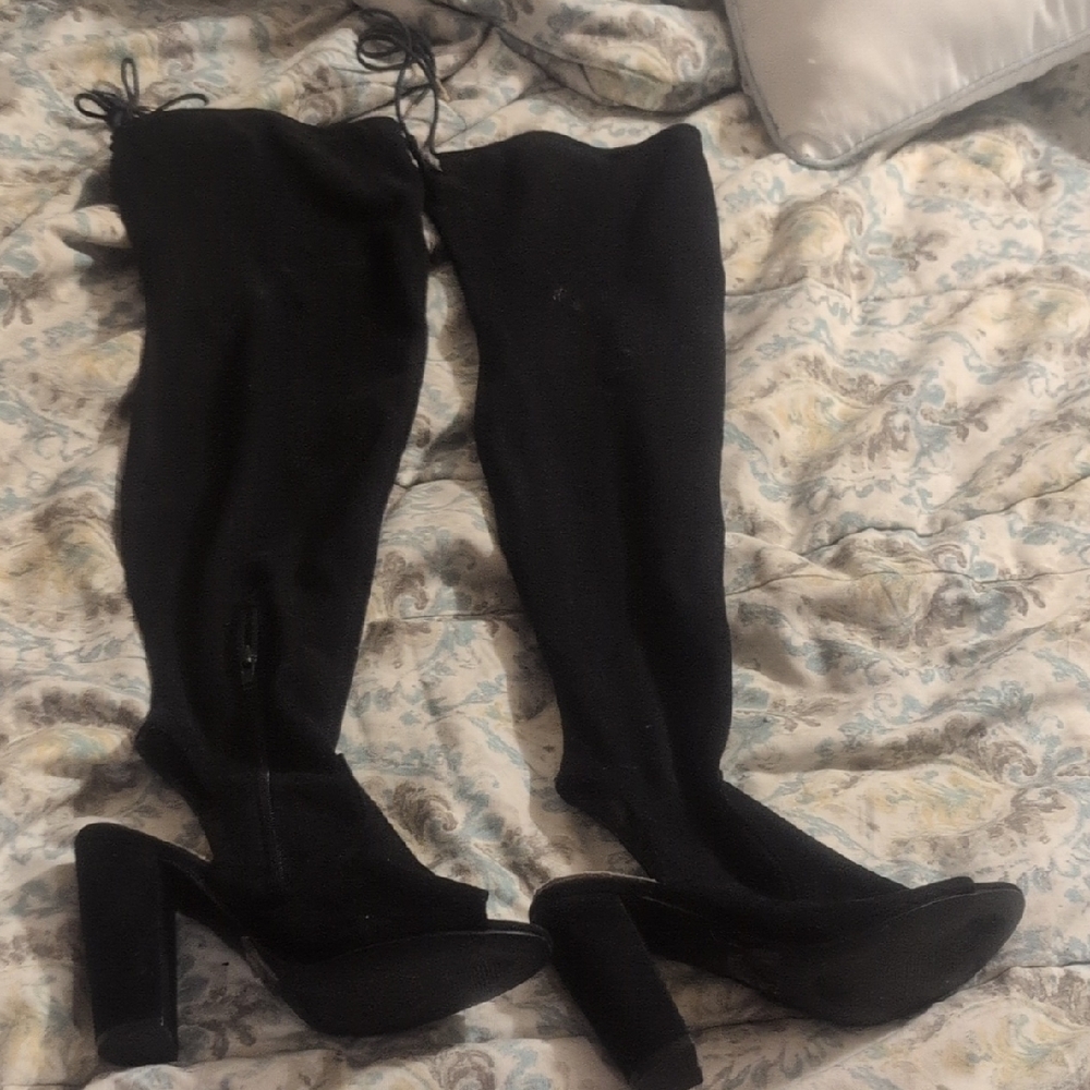 Shoe Dazzle Black Over-the-Knee Boots